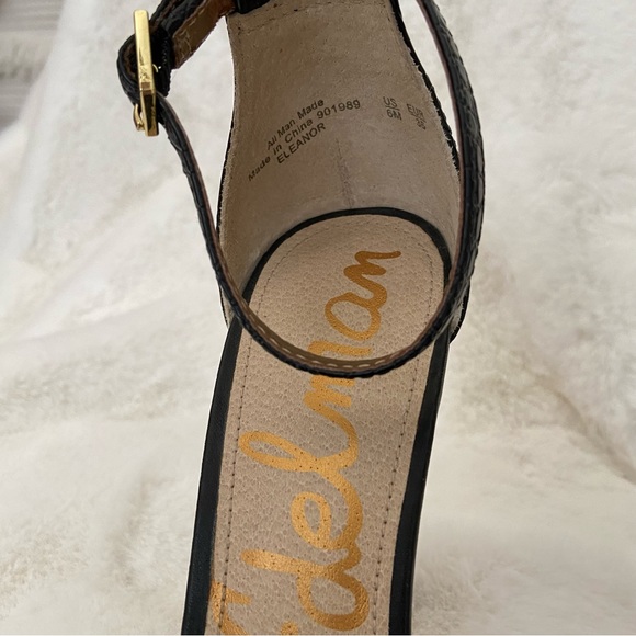 SAM EDELMAN Eleanor Faux Croc Black Stilettos⭐️ Just Beautiful - Picture 13 of 15